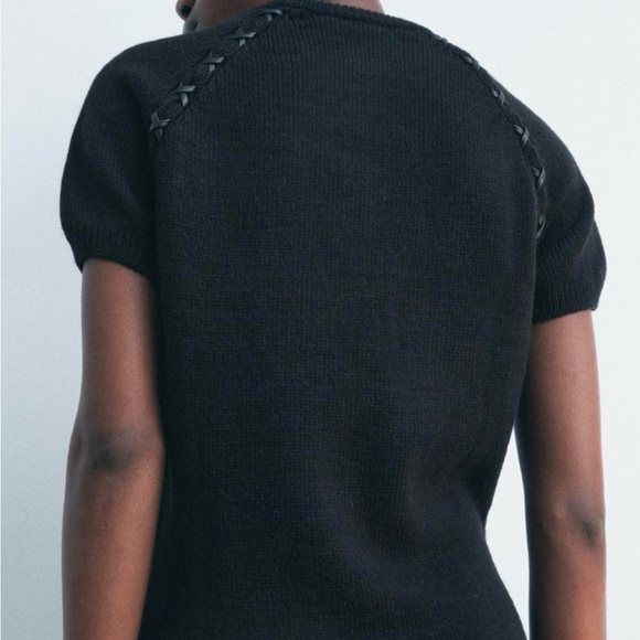 NWT - Elegant Zara Sweater Dress - Leather Straps - Picture 5 of 6